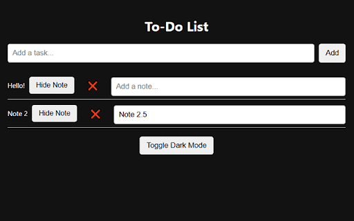 To Do List with Notes  from Chrome web store to be run with OffiDocs Chromium online