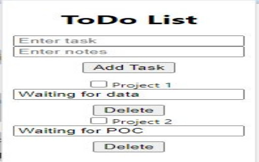 ToDo List with Notifications  from Chrome web store to be run with OffiDocs Chromium online
