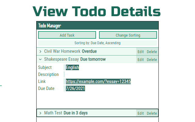 Todo Manager  from Chrome web store to be run with OffiDocs Chromium online