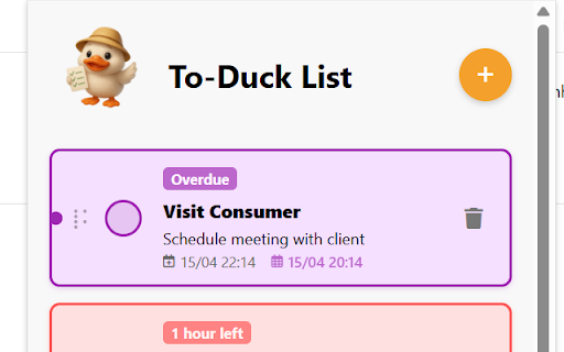 To Duck List  from Chrome web store to be run with OffiDocs Chromium online