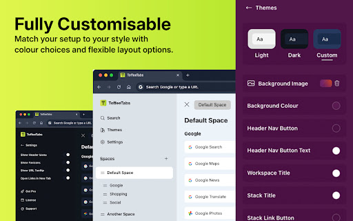 ToffeeTabs  from Chrome web store to be run with OffiDocs Chromium online
