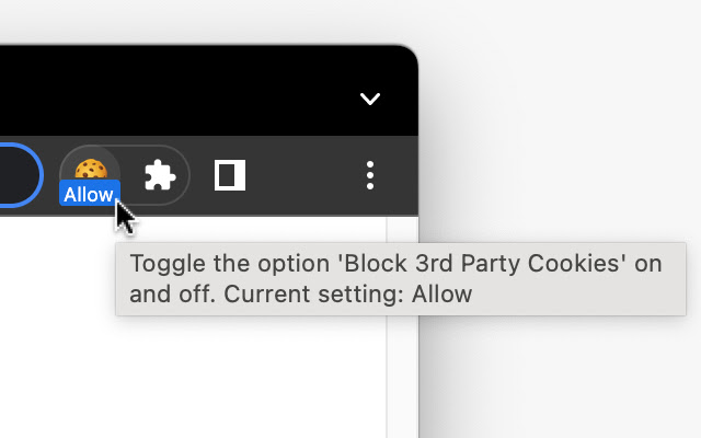 Toggle 3rd Party Cookies  from Chrome web store to be run with OffiDocs Chromium online