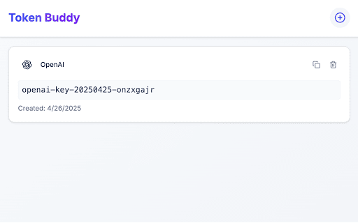 Token Buddy  from Chrome web store to be run with OffiDocs Chromium online