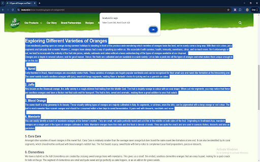 Token Counter  from Chrome web store to be run with OffiDocs Chromium online