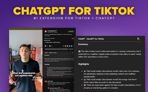 TokGPT ChatGPT for TikTok from Chrome web store to be run with OffiDocs Chromium online TokGPT ChatGPT for TikTok from Chrome web store to be run with OffiDocs Chromium online