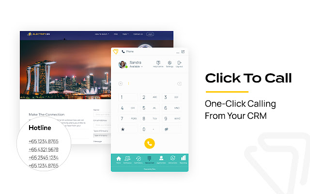 Toku Click2Call  from Chrome web store to be run with OffiDocs Chromium online