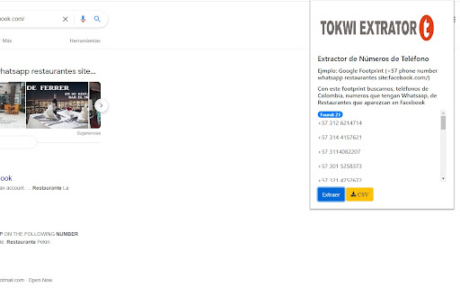 Tokwi Phone Number Extractor  from Chrome web store to be run with OffiDocs Chromium online
