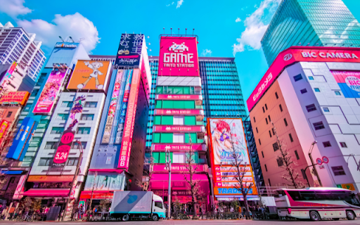 Tokyos Neon Canvas Under Azure Skies  from Chrome web store to be run with OffiDocs Chromium online