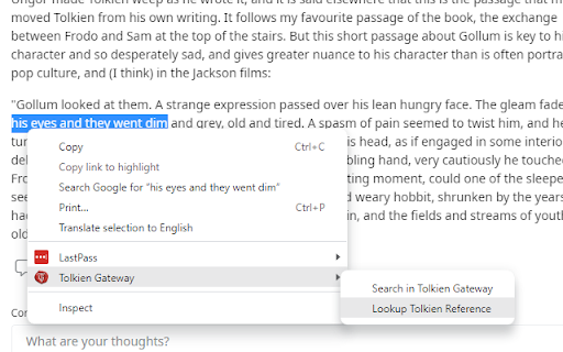 Tolkien Gateway  from Chrome web store to be run with OffiDocs Chromium online