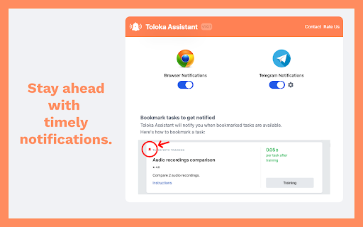 Toloka Assistant  from Chrome web store to be run with OffiDocs Chromium online