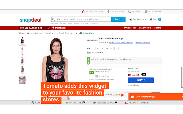 Tomato Fashion Shopping  from Chrome web store to be run with OffiDocs Chromium online