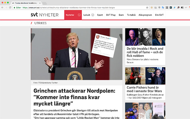 Tomtens Nyheter  from Chrome web store to be run with OffiDocs Chromium online
