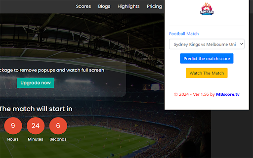 tonight football  from Chrome web store to be run with OffiDocs Chromium online