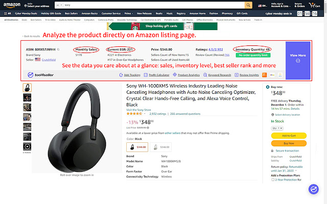 tool4seller Amazon Product Research  from Chrome web store to be run with OffiDocs Chromium online