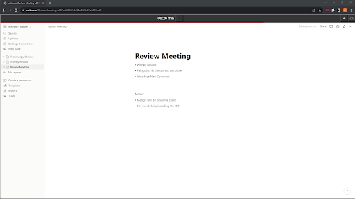 Toolbar Timer  from Chrome web store to be run with OffiDocs Chromium online