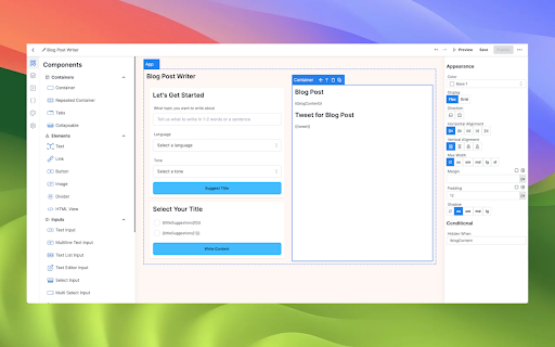 Toolmark AI No code AI App and Extension Builder  from Chrome web store to be run with OffiDocs Chromium online
