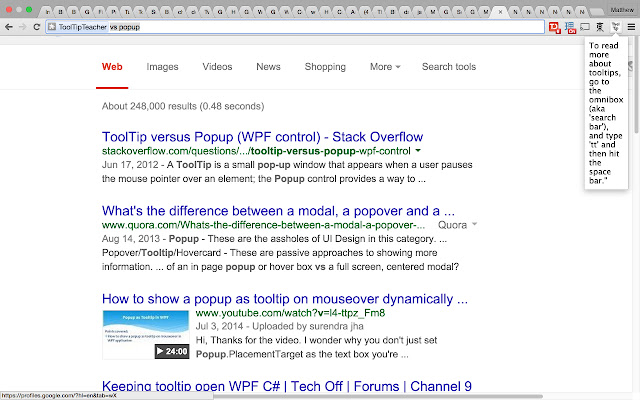 Chrome Web ストアの ToolTipTeacher を OffiDocs Chromium オンラインで実行する