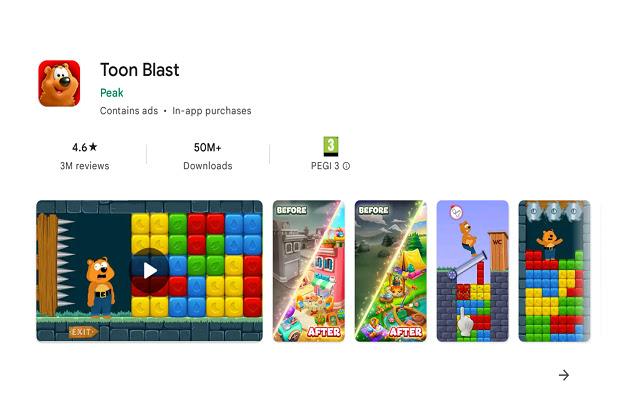 Toon Blast For Pc, Windows 7,10  from Chrome web store to be run with OffiDocs Chromium online