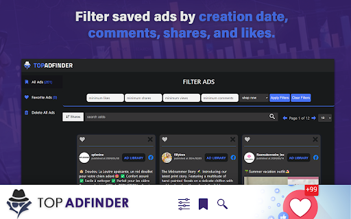 Top Ad Finder  from Chrome web store to be run with OffiDocs Chromium online