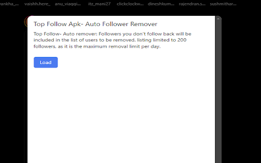 Top Follow ApkAuto Follower Remover  from Chrome web store to be run with OffiDocs Chromium online