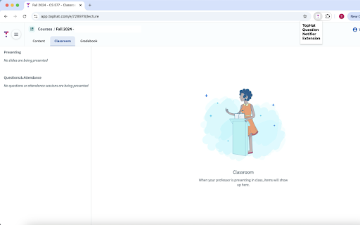 TopHat Question Notifier  from Chrome web store to be run with OffiDocs Chromium online