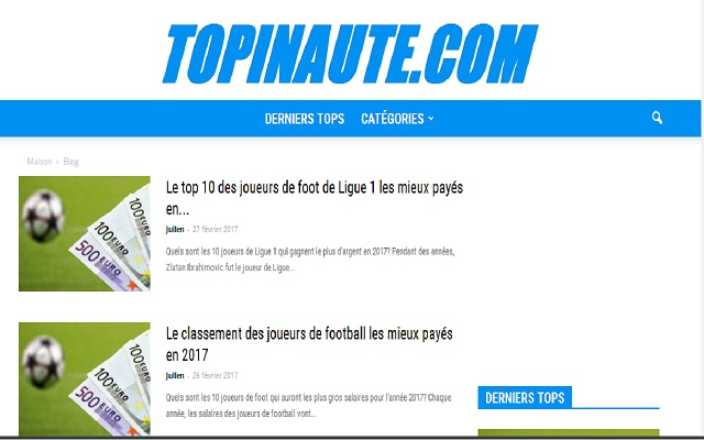 Topinaute.com: Classements et listes  from Chrome web store to be run with OffiDocs Chromium online