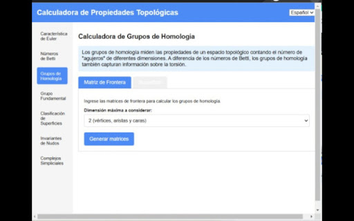 Topology Calculator from Chrome web store to be run with OffiDocs Chromium online Topology Calculator from Chrome web store to be run with OffiDocs Chromium online