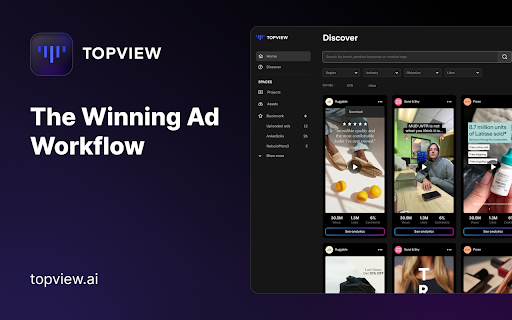 TopView video downloader  from Chrome web store to be run with OffiDocs Chromium online