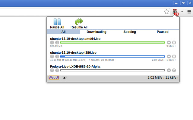 .torrent to Transmission  from Chrome web store to be run with OffiDocs Chromium online