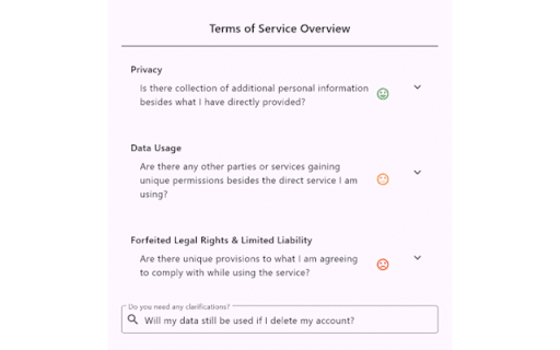 ToS Unpacked  from Chrome web store to be run with OffiDocs Chromium online