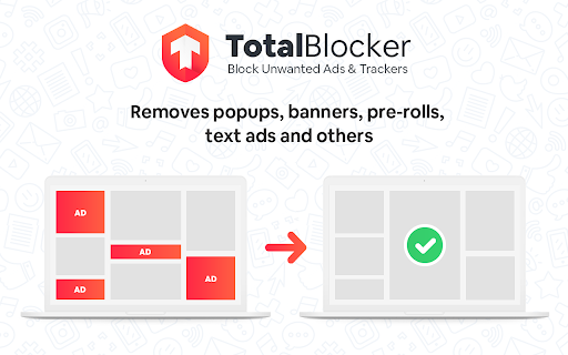 TotalBlocker  from Chrome web store to be run with OffiDocs Chromium online