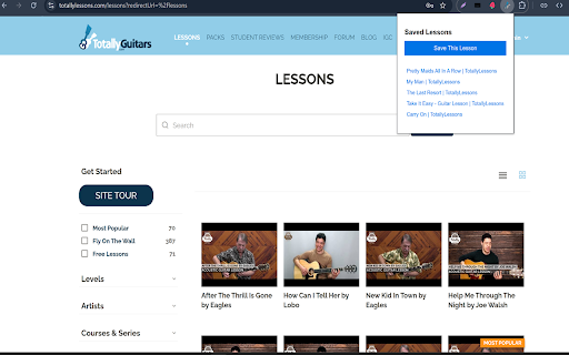 TotallyGuitars Lessons Saver  from Chrome web store to be run with OffiDocs Chromium online