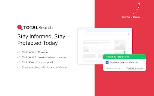 Total Search Safer Searching, Smarter Browsing  from Chrome web store to be run with OffiDocs Chromium online