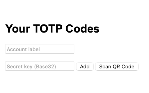 TOTP Authenticator  from Chrome web store to be run with OffiDocs Chromium online