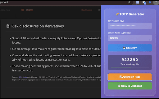 TOTP Generator  Autofill  from Chrome web store to be run with OffiDocs Chromium online