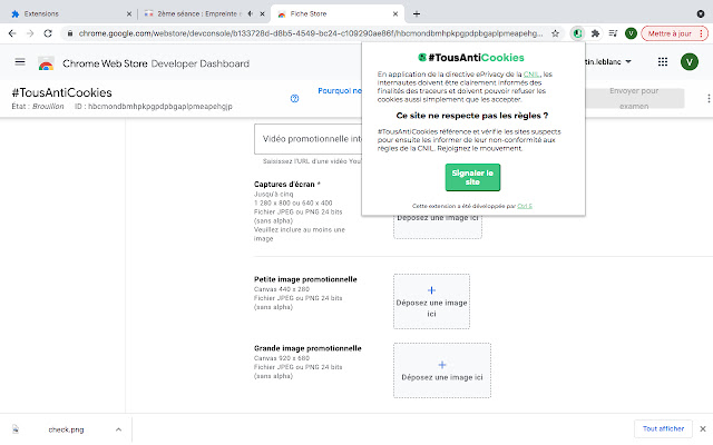 #TousAntiCookies  from Chrome web store to be run with OffiDocs Chromium online