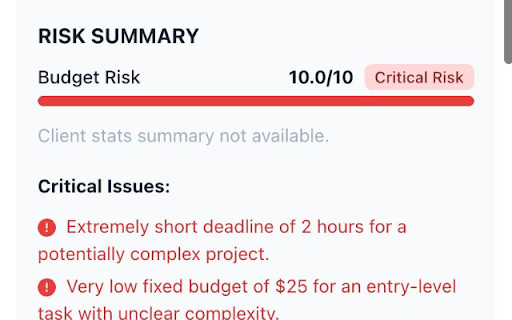 ToxiGuard — AI job analyzer for Upwork scams  from Chrome web store to be run with OffiDocs Chromium online