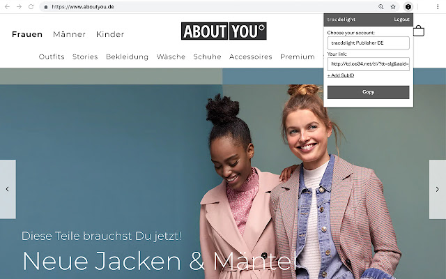 tracdelight linkgenerator  from Chrome web store to be run with OffiDocs Chromium online