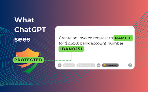 TraceGuard Stop leaking data to AI  from Chrome web store to be run with OffiDocs Chromium online