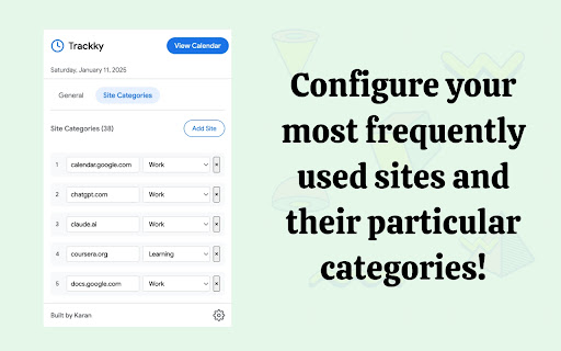 Trackky  from Chrome web store to be run with OffiDocs Chromium online