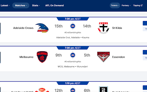 TrackMyBrown AFL Odds Remover  from Chrome web store to be run with OffiDocs Chromium online