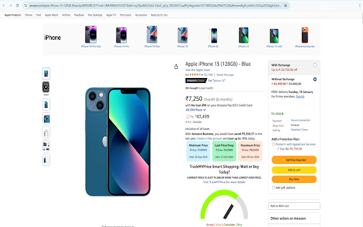TrackMYPrice Amazon Price Tracker | Flipkart Price Tracker  from Chrome web store to be run with OffiDocs Chromium online