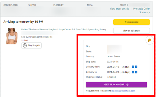 Tracktaco  from Chrome web store to be run with OffiDocs Chromium online