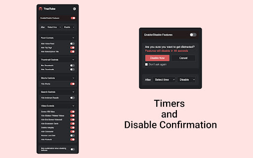 Tractube Distraction Free Focused YouTube  from Chrome web store to be run with OffiDocs Chromium online