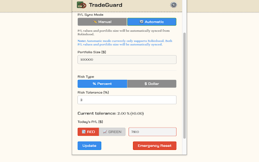 TradeGuard  from Chrome web store to be run with OffiDocs Chromium online