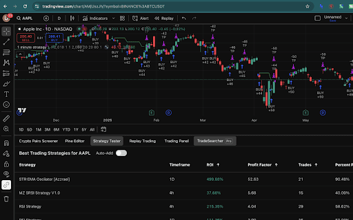TradeSearcher TradingView Strategies Finder  from Chrome web store to be run with OffiDocs Chromium online