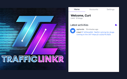 Trafficlinkr  from Chrome web store to be run with OffiDocs Chromium online