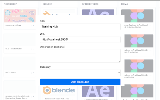 Training Hub Resource Adder  from Chrome web store to be run with OffiDocs Chromium online
