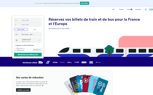 Trainline : décocher case hébergement  from Chrome web store to be run with OffiDocs Chromium online