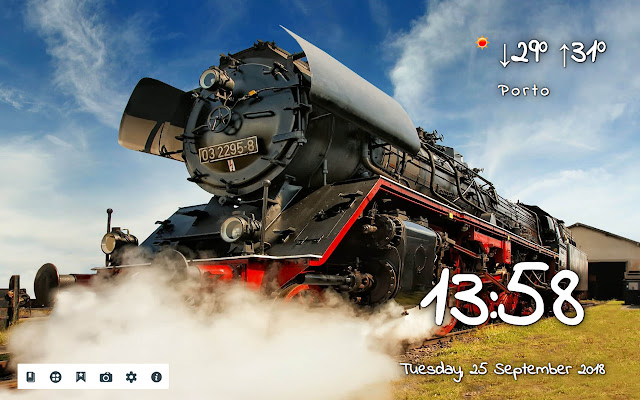 Trains New Tab  from Chrome web store to be run with OffiDocs Chromium online
